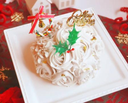 *即日入金/同梱なし/25日-31日お届け*ホワイトロゼッタクリスマスケーキ